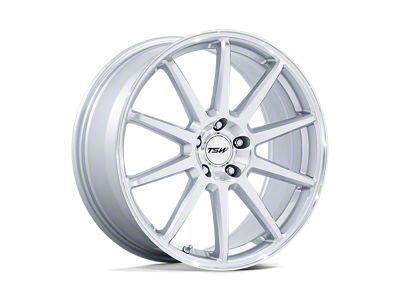 TSW Canard Gloss Silver with Machined Face Wheel; 19x10.5; 43mm Offset (05-09 Mustang)