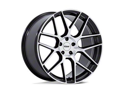 TSW Lasarthe Gloss Black Machined Wheel; 17x8; 40mm Offset (05-09 Mustang GT, V6)