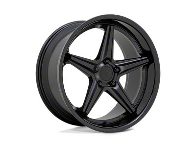 TSW Launch Matte Black with Gloss Black Lip Wheel; 19x8.5; 20mm Offset (05-09 Mustang)