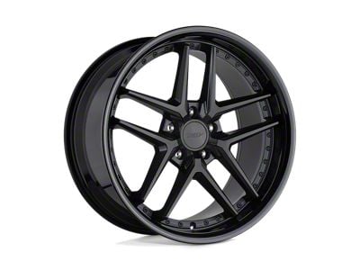 TSW Premio Matte Black with Gloss Black Lip Wheel; 20x8.5; 20mm Offset (10-15 Camaro, Excluding ZL1)