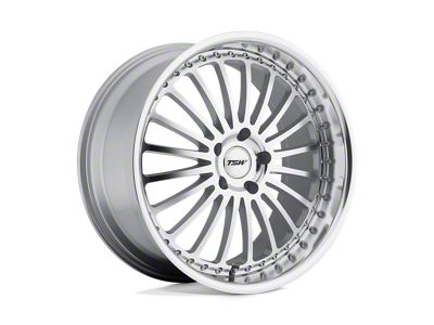 TSW Silverstone Silver with Mirror Cut Face and Lip Wheel; 19x9.5 (15-23 Mustang GT, EcoBoost, V6)