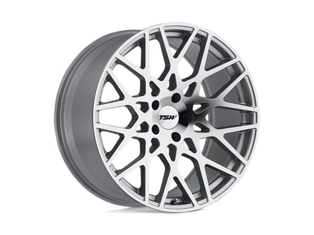 TSW Vale Silver with Mirror Cut Face Wheel; Front Only; 19x8.5 (20-24 Corvette C8, Excluding Z06)