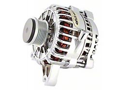 Tuff Stuff Performance Alternator with 6-Groove Clutch Pulley; 135 AMP; Chrome (05-08 Early Mustang GT)