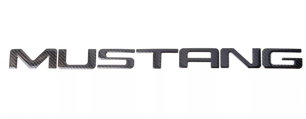 Mustang Bumper Insert Letters; Domed Carbon Fiber (99-04 Mustang GT, V6 ...