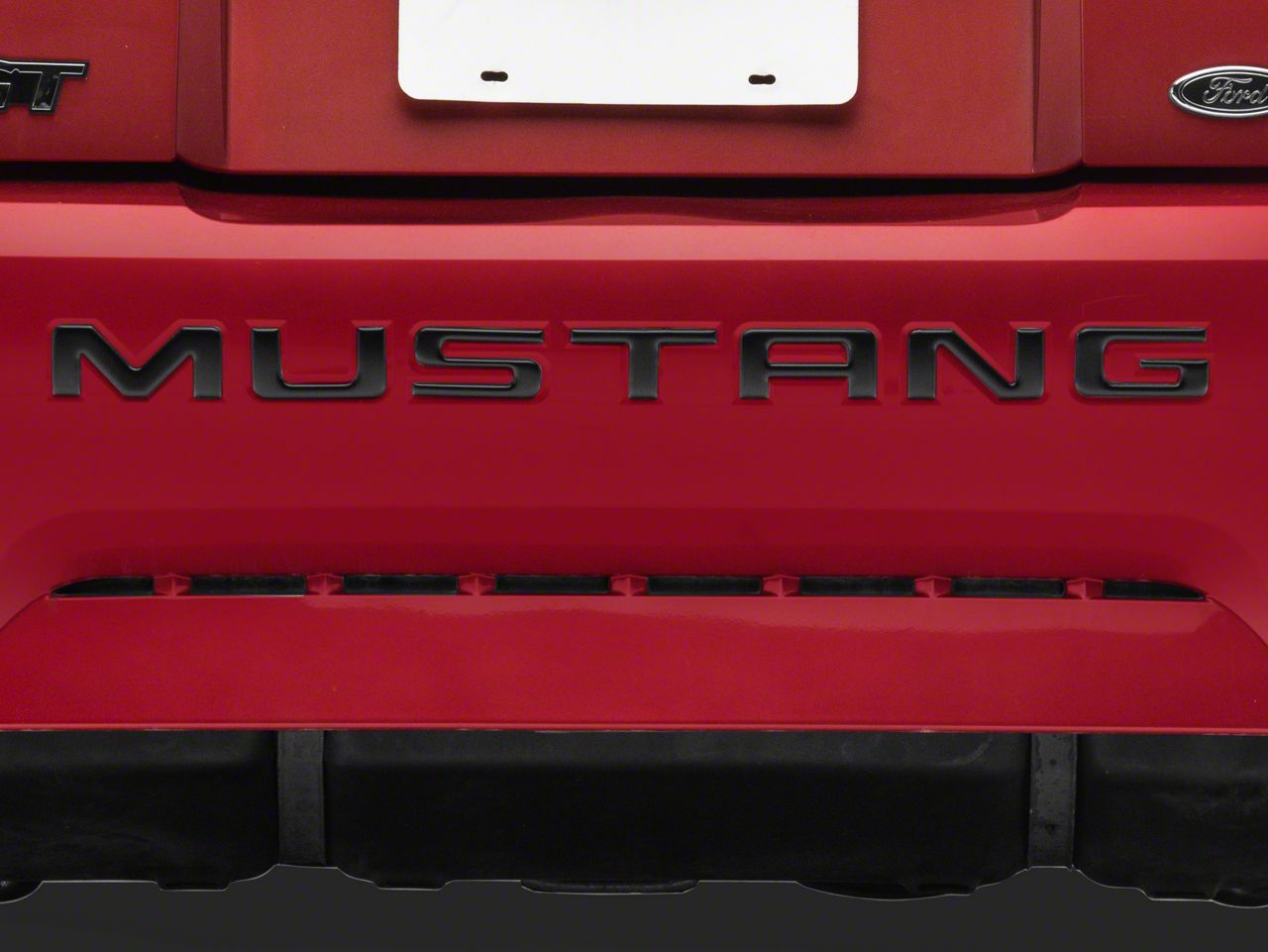 Mustang Bumper Insert Letters; Matte Black (99-04 Mustang GT, V6
