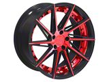 TW Racing E2 Forged Gloss Black with Red Wheel; Rear Only; 20x10; 40mm Offset (05-09 Mustang)