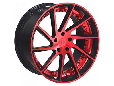 TW Racing E1 Forged Gloss Black with Red Wheel; 20x8.5; 35mm Offset (10-14 Mustang)