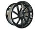 TW Racing E1 Forged Gloss Black with Silver Rivets Wheel; Rear Only; 20x10 (10-14 Mustang)