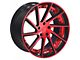 TW Racing E1 Forged Gloss Black with Red Wheel; 20x8.5 (15-23 Mustang GT, EcoBoost, V6)