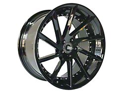 TW Racing E1 Forged Gloss Black with Silver Rivets Wheel; 20x8.5 (2024 Mustang)