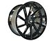 TW Racing E1 Forged Gloss Black with Silver Rivets Wheel; Rear Only; 20x10 (2024 Mustang)