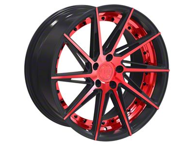 TW Racing E2 Forged Gloss Black with Red Wheel; Rear Only; 20x10 (2024 Mustang)