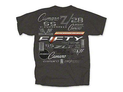 All Camaro Logos T-Shirt; Gray