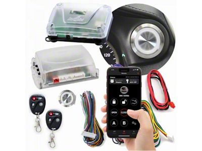 Billet Push Button Engine Start/Stop with Keyless Entry and Remote Start; White LED (Universal; Some Adaptation May Be Required)