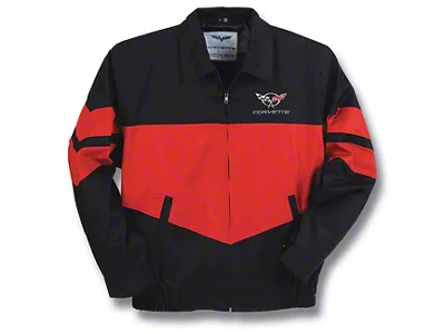 Block Twill Jacket; Red and Black