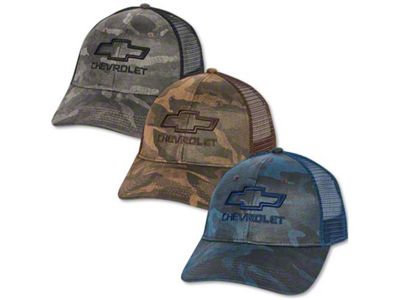 Bowtie Etched Camo Hat; Black