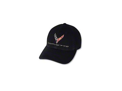 C8 Cross Flags Hat; Black