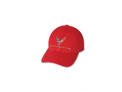 C8 Cross Flags Hat; Red