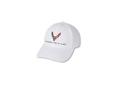 C8 Cross Flags Hat; White