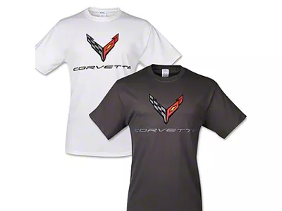 C8 T-Shirt Next Gen with Cross Flags; White