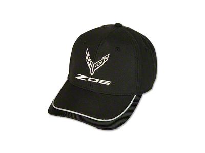 C8 Z06 Logo Hat; Black with Silver Accent