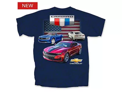 Camaro Flag T-Shirt; Blue