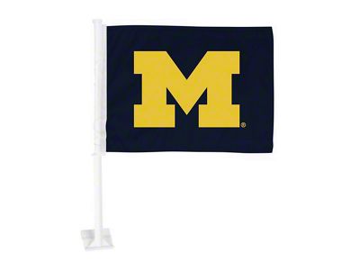 Car Flag with University of Michigan Logo; Navy (Universal; Some Adaptation May Be Required)