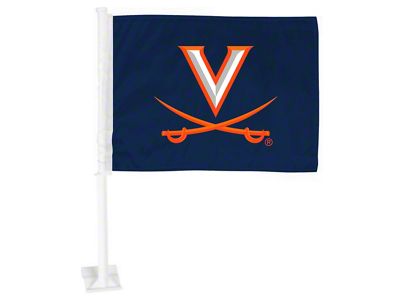 Car Flag with University of Virginia Logo; Navy (Universal; Some Adaptation May Be Required)