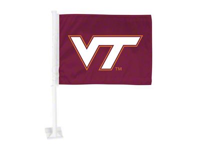 Car Flag with Virginia Tech Logo; Maroon (Universal; Some Adaptation May Be Required)