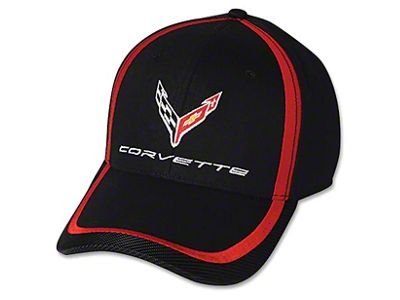 Corvette Hat; Black with Red Accent