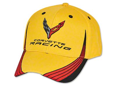 Corvette Racing Hat; Yellow with Red Accents