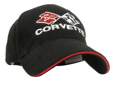 Crossed Flags Hat; Black and Red