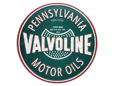 Die Cut Embossed Tin Sign; Valvoline Motor Oils