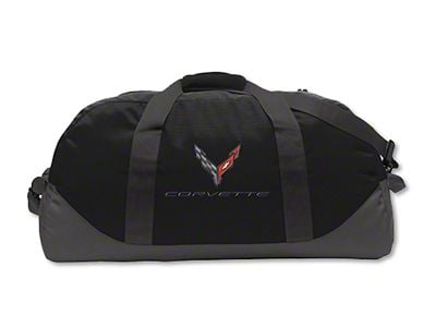 Eddie Bauer Duffel Bag with C8 Logo; Black