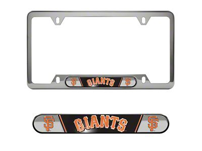 Embossed License Plate Frame with San Francisco Giants Logo; Orange (Universal; Some Adaptation May Be Required)