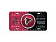 Embossed Metal License Plate with Atlanta Falcons Logo; Red / Black (Universal; Some Adaptation May Be Required)