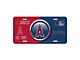 Embossed Metal License Plate with Los Angeles Angels Logo; Red / Navy (Universal; Some Adaptation May Be Required)