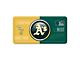 Embossed Metal License Plate with Oakland Athletics Logo; Yellow / Green (Universal; Some Adaptation May Be Required)