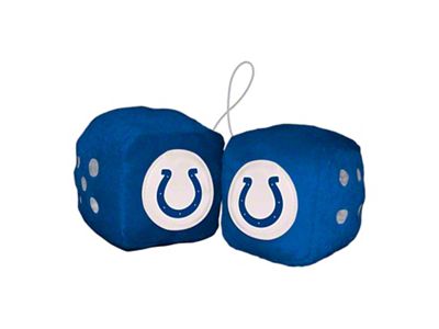 Fuzzy Dice with Indianapolis Colts Logo; Blue (Universal; Some Adaptation May Be Required)