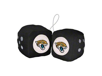 Fuzzy Dice with Jacksonville Jaguars Logo; Black (Universal; Some Adaptation May Be Required)