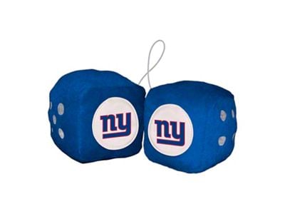 Fuzzy Dice with New York Giants Logo; Dark Blue (Universal; Some Adaptation May Be Required)