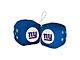 Fuzzy Dice with New York Giants Logo; Dark Blue (Universal; Some Adaptation May Be Required)