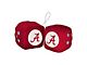 Fuzzy Dice with University of Alabama Logo; Crimson (Universal; Some Adaptation May Be Required)