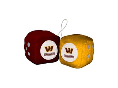 Fuzzy Dice with Washington Commanders Logo; Maroon (Universal; Some Adaptation May Be Required)