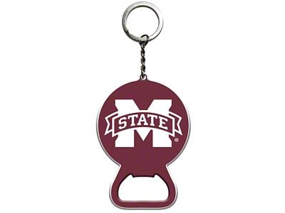 Keychain Bottle Opener with Mississippi State University Logo; Maroon