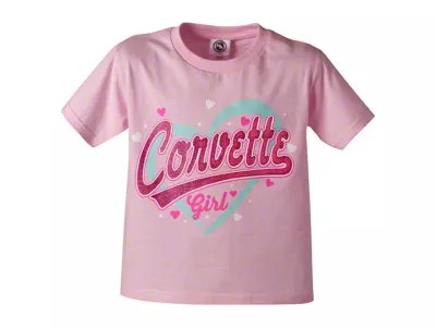 Kids Corvette Girl T-Shirt; Pink