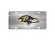 License Plate with Baltimore Ravens Logo; Stainless Steel (Universal; Some Adaptation May Be Required)