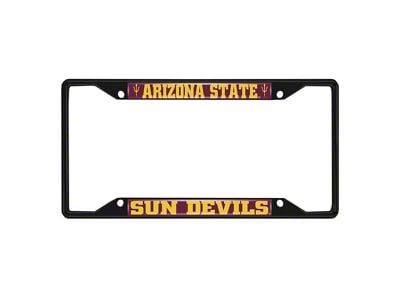 License Plate Frame with Arizona State University Logo; Black and Red (Universal; Some Adaptation May Be Required)