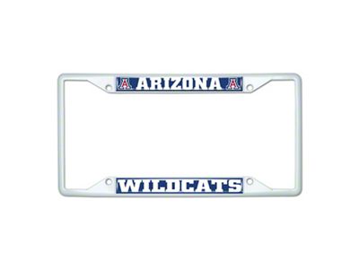 License Plate Frame with Arizona; White (Universal; Some Adaptation May Be Required)