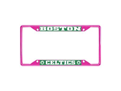 License Plate Frame with Boston Celtics; Pink (Universal; Some Adaptation May Be Required)